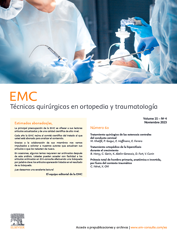 Go to journal home page - EMC - Técnicas Quirúrgicas - Ortopedia y Traumatología